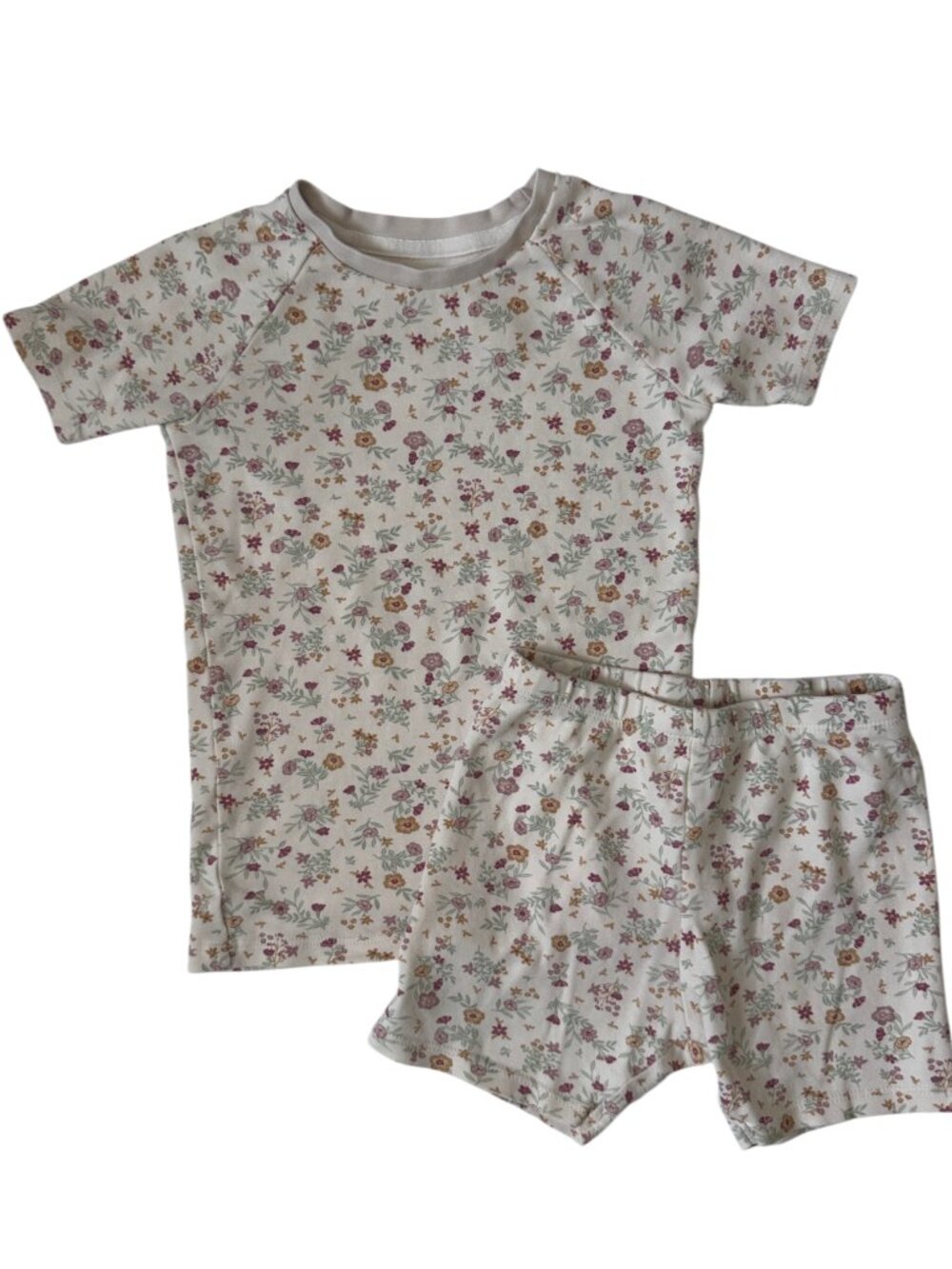 Cotton Organics Floral Short Pajama Set — Size 5